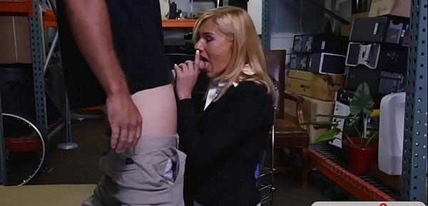  Blonde milf gets pounded in storage room